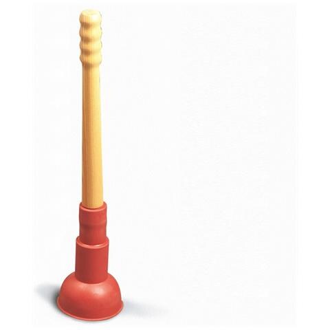 Sturalavandini Brevettato Con Valvola, Sturalavandini Brevettato Con Camera D'aria E Valvola, In Gomma Rossa Con Manico In Legno Verniciato - Foto 1