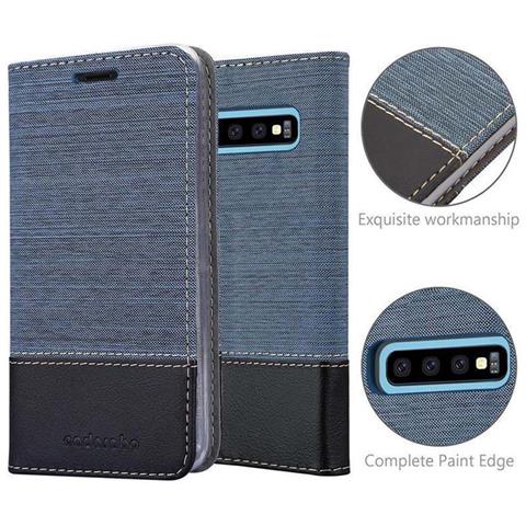 Custodia Compatibile Con Samsung Galaxy S10 Plus In Blu Scuro Nero - Coperchio Protettiva Con Chiusura Magnetica, Funzione Stand E Tasca Per Le Carte - Foto 10
