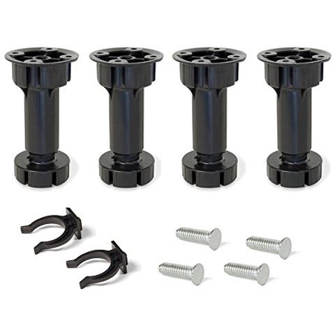 2032317 Piedino Regolabile Per Cucina O Bagno Con Accessori, Nero, H 150 Mm, Set Di 4 Pezzi - Foto 1