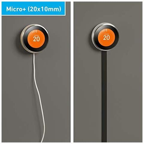 Micro Autoadesivo Cavo Trunking Covers Cavo Elettrico Ordinato Popolare Via Cavo Management Solution 20 Mm (l) X 10mm (h) - 1 Metri Di Lunghezza - Nero - Foto 4