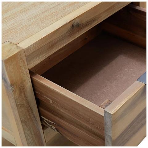 Comodini Con Cassetti 2 Pz 40x30x48 Cm Legno Massello Di Acacia - Foto 8