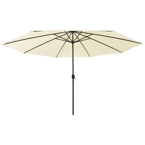 Ombrellone da Giardino con Luci LED 400 cm Sabbia - Foto 1