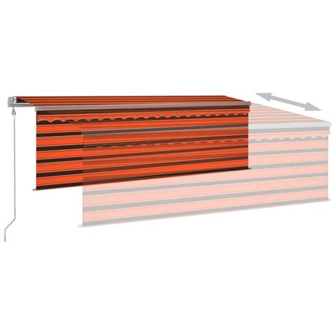Tenda Automatica ParasoleLEDSensoreVento 4x3 m ArancioMarrone - Foto 8