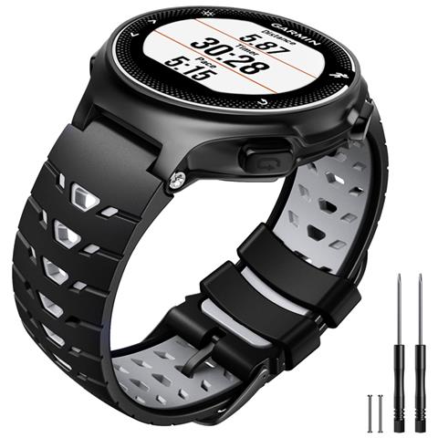 Cinturino Per Orologio Per Garmin Forerunner 630 Silicone Nero/grigio - Foto 8