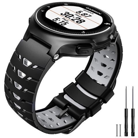 Cinturino Per Orologio Per Garmin Forerunner 630 Silicone Nero/grigio - Foto 2
