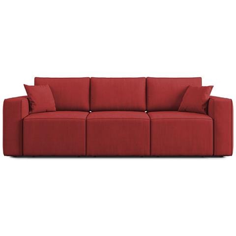 Morfeo Divano Con 3 Sedute Estraibili In Tessuto T02 Rosso - Foto 2