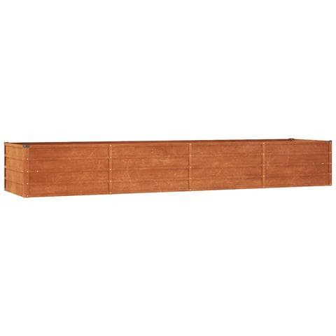 Letto Rialzato da Giardino Ruggine 320x80x45 cm Acciaio Corten - Foto 2