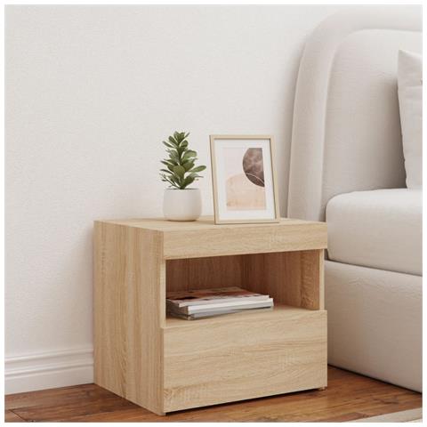 Comodino Con Luci Led Rovere Sonoma 50x40x45 Cm - Foto 3