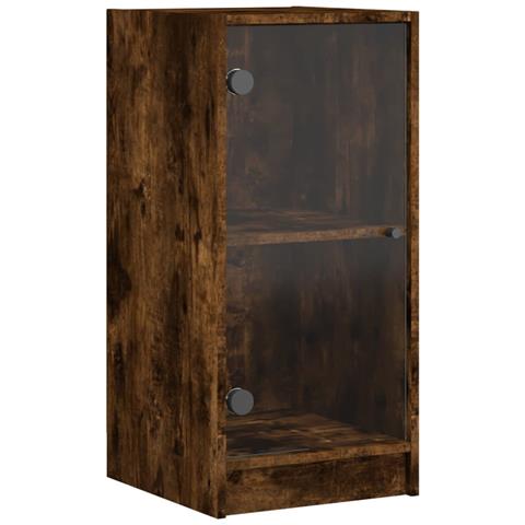 Mobile Con Ante In Vetro Rovere Fumo 35x37x75,5 Cm - Foto 2