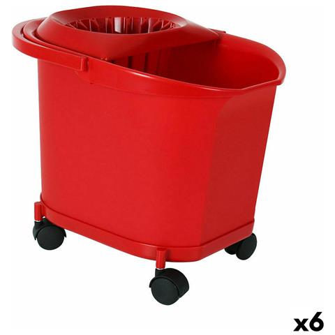 Secchio Per Pavimenti 16 L Rosso (6 Unità) - Foto 1