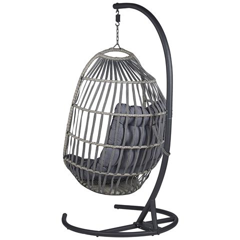 Poltrona Sospesa Con Piedistallo Grigio Scuro Sesia - Foto 2