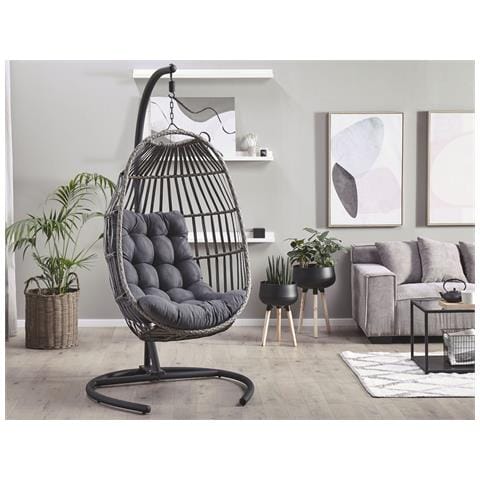 Poltrona Sospesa Con Piedistallo Grigio Scuro Sesia - Foto 1