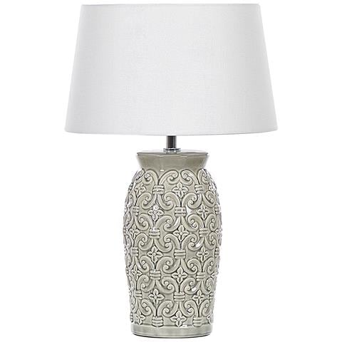 Lampada Da Tavolo Khoper Ceramica Grigio - Foto 2