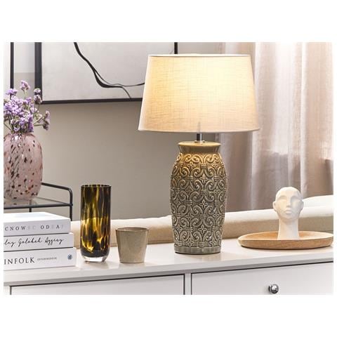 Lampada Da Tavolo Khoper Ceramica Grigio - Foto 1