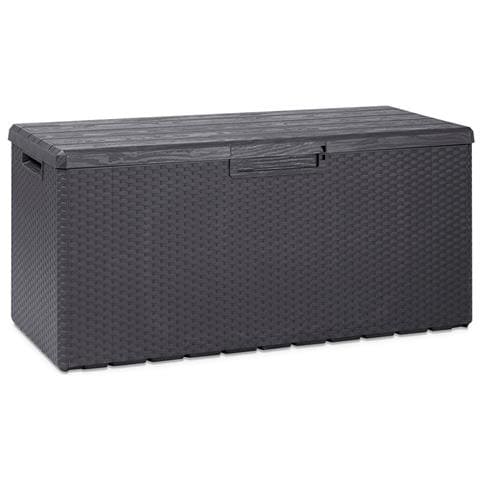 Baule Multiuso Lucchettabile Capienza 340 Lt Con Rotelle Rattan Antracite - Foto 8