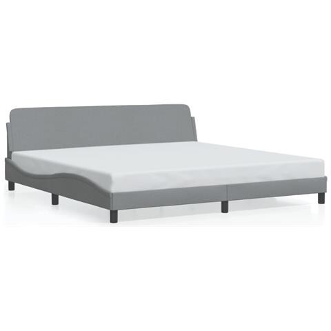 Giroletto Senza Materasso Grigio Chiaro 200x200 Cm Tessuto - Foto 2