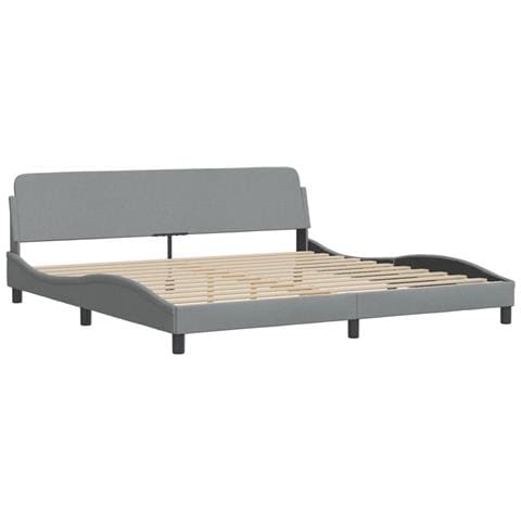 Giroletto Senza Materasso Grigio Chiaro 200x200 Cm Tessuto - Foto 3