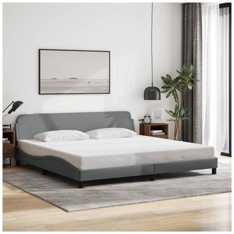 Giroletto Senza Materasso Grigio Chiaro 200x200 Cm Tessuto - Foto 1
