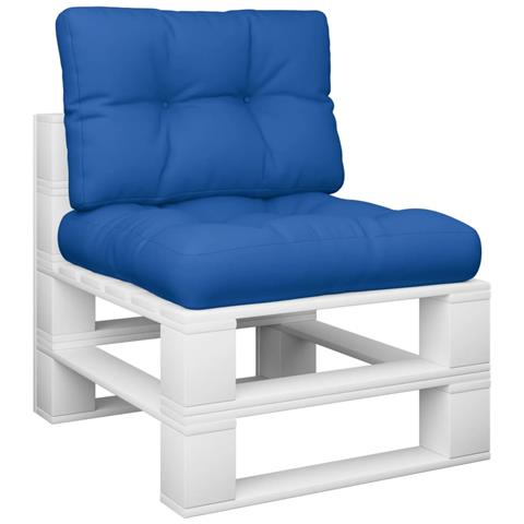 Cuscini per Pallet 2 pz Blu Reale in Tessuto - Foto 3