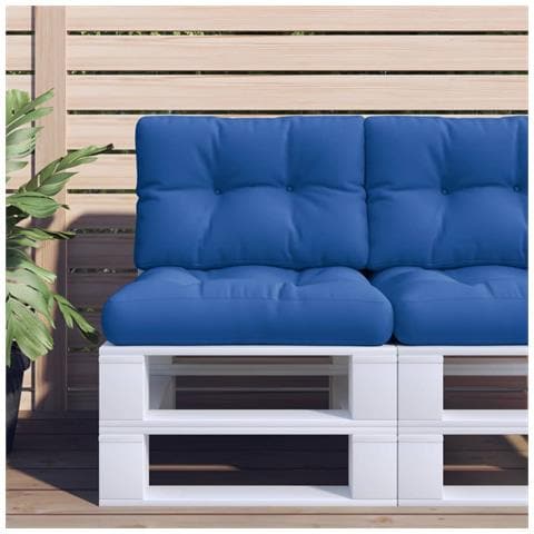 Cuscini per Pallet 2 pz Blu Reale in Tessuto - Foto 1