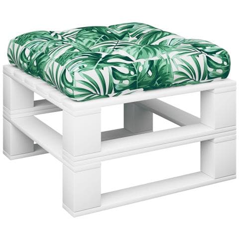 Cuscino Per Pallet Motivo A Foglie 58x58x10 Cm Tessuto - Foto 3