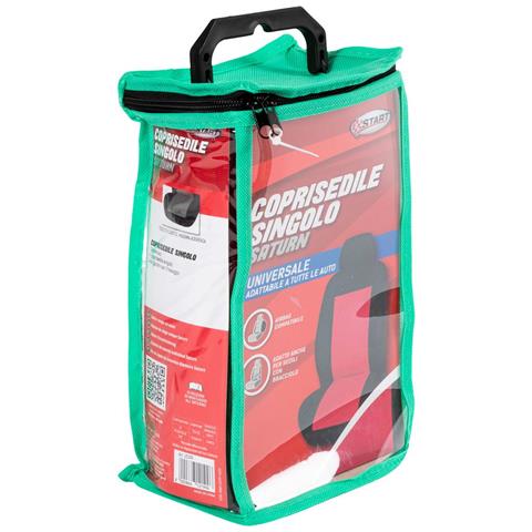 Coprisedile Singolo Anteriore Saturn Nero / Rosso - Foto 3