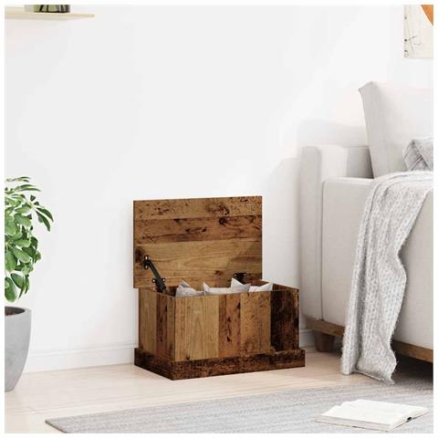 Scatola Portaoggetti Legno Antico 30x50x28 Cm Legno Multistrato - Foto 3