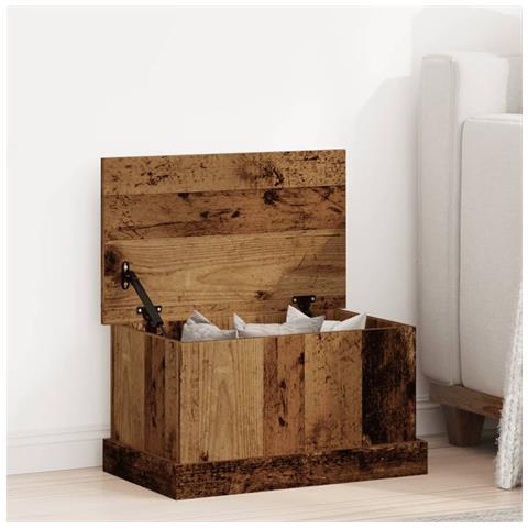 Scatola Portaoggetti Legno Antico 30x50x28 Cm Legno Multistrato - Foto 1