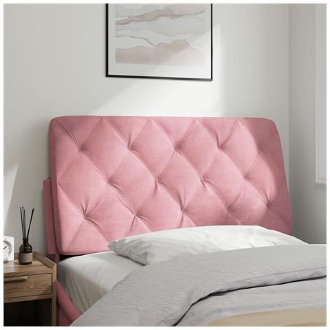 Cuscino Testiera Rosa 100 Cm In Velluto - Foto 3