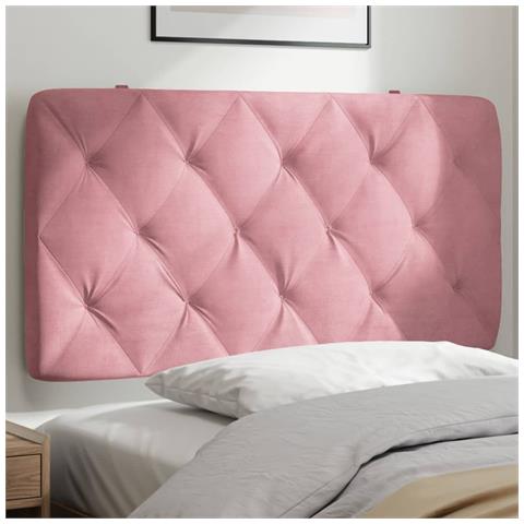 Cuscino Testiera Rosa 100 Cm In Velluto - Foto 1