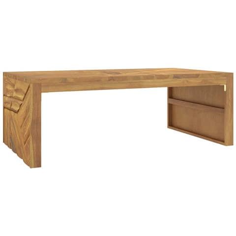 Tavolino Da Salotto 110x60x38 Cm In Legno Massello Di Teak - Foto 2