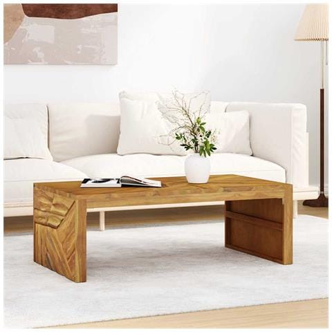 Tavolino Da Salotto 110x60x38 Cm In Legno Massello Di Teak - Foto 3