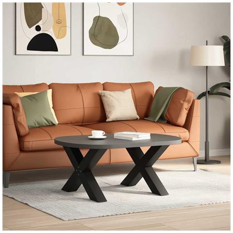 Gambe Tavolo Pranzo A Forma Di X 2 Pz Nero 70x(42-43)cm Acciaio - Foto 2