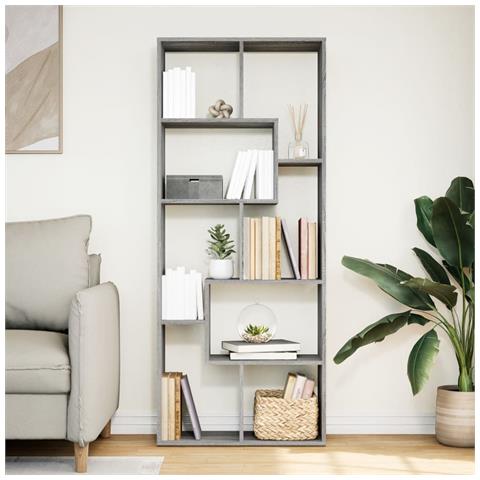 Libreria Divisorio Grigio Sonoma 67x25x161,5 Cm In Truciolato - Foto 3