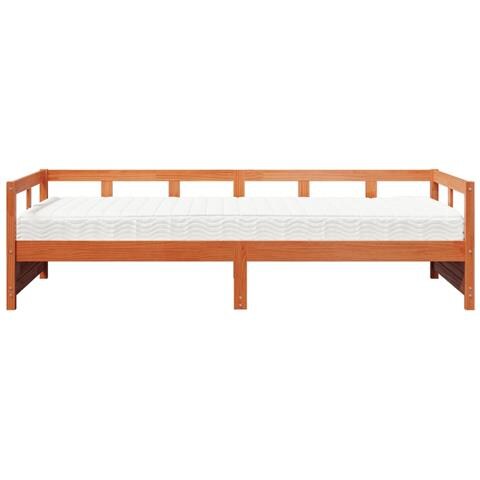 Dormeuse Con Materasso Marrone 80x200 Cm Legno Massello Di Pino - Foto 3