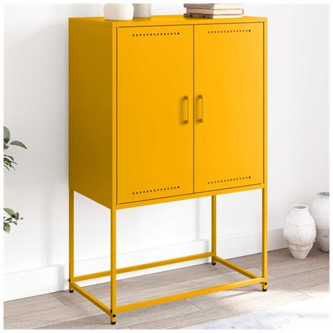 Credenza Giallo Senape 68,5x38,5x107 Cm In Acciaio - Foto 8