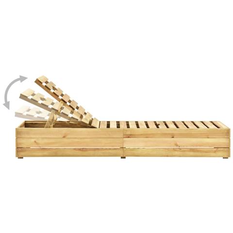 Lettino Da Giardino Con Tavolino Cuscino Legno Pino Impregnato - Foto 8