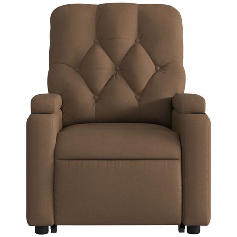 Poltrona Alzapersona Reclinabile Marrone in Tessuto - Foto 9