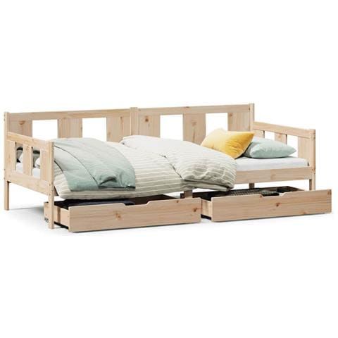 Dormeuse con Cassetti 80x200 cm in Legno Massello di Pino - Foto 1