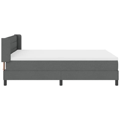 Letto Box Spring con Materasso Grigio Scuro 140x190 cm Tessuto, Testata Design Linee Grigio Scuro 140 cm Tessuto - Foto 9