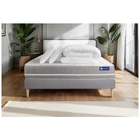 Pacchetto Letto Completo - Materasso 140x200cm + Box Spring Con Doghe (kit) + 2 Cuscini + Piumino - Actiflex Touch - Foto 1