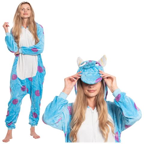Pigiama Da Donna Tuta Kigurumi Onesie Costume Sulivan Blu 175-185 Xl - Foto 1
