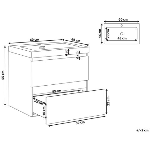 Mobiletto Con Lavabo Cardiel 60 Cm Bianco - Foto 2