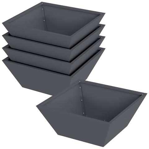 Vaso a Ciotola da Giardino 5 pcs Antracite 40 x 40 x 15 cm - Foto 1