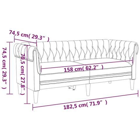 Divano Chesterfield a 2 Posti in Lino - Foto 9