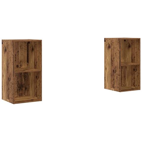 Mobile TV da Parete 2 pcs Legno Antico 37 x 37 x 72 cm - Foto 1