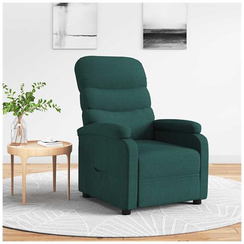 Poltrona Reclinabile in Tessuto Verde Scuro - Foto 2