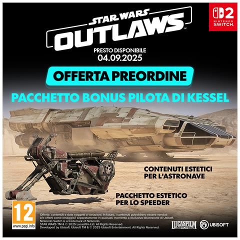Star Wars Outlaws Gold Edition Oro Tedesca, Inglese, ESP, Francese, ITA, Giapponese, Coreano, Portoghese, Russo Nintendo Switch 2 - Foto 8