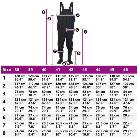 Wader da Pesca con Pettorina e Stivali Nero Taglia 43 - Foto 9