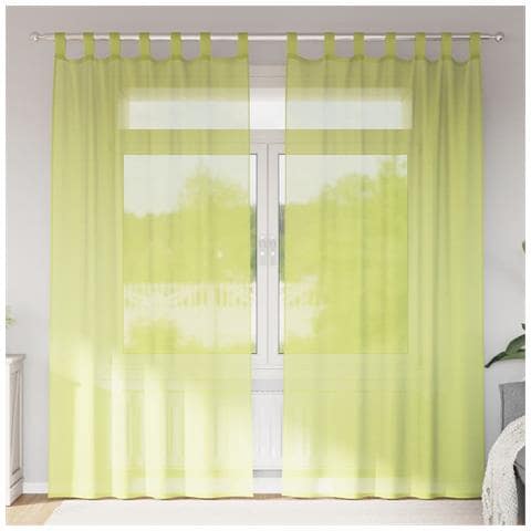 Tende in Voile con Linguetta 2 pz Verde Mela - Foto 2